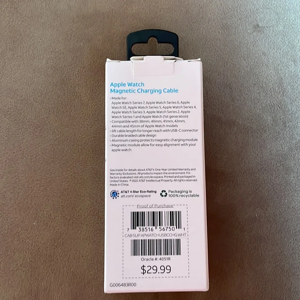 Apple Watch Magnetic‎ Charging Cable NWT
